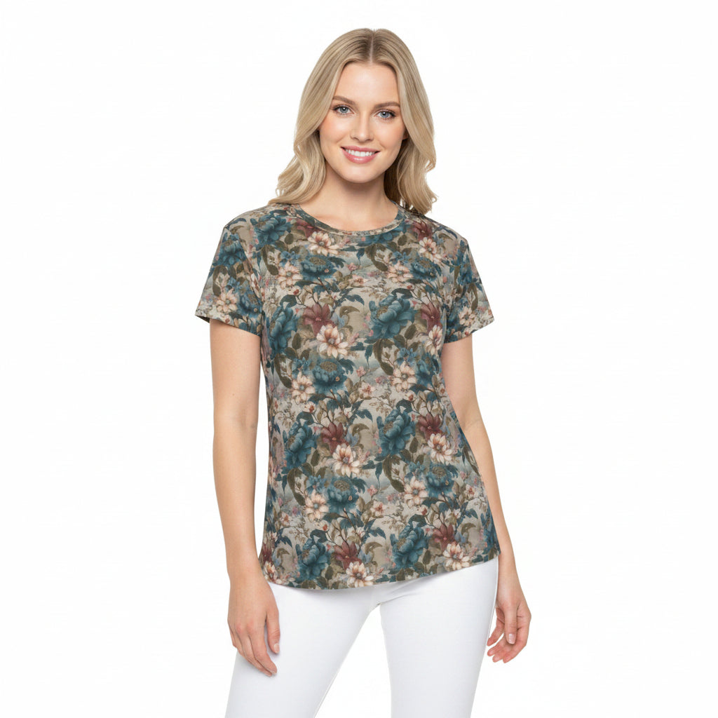 Women Poly Shirt with Floral Print F311