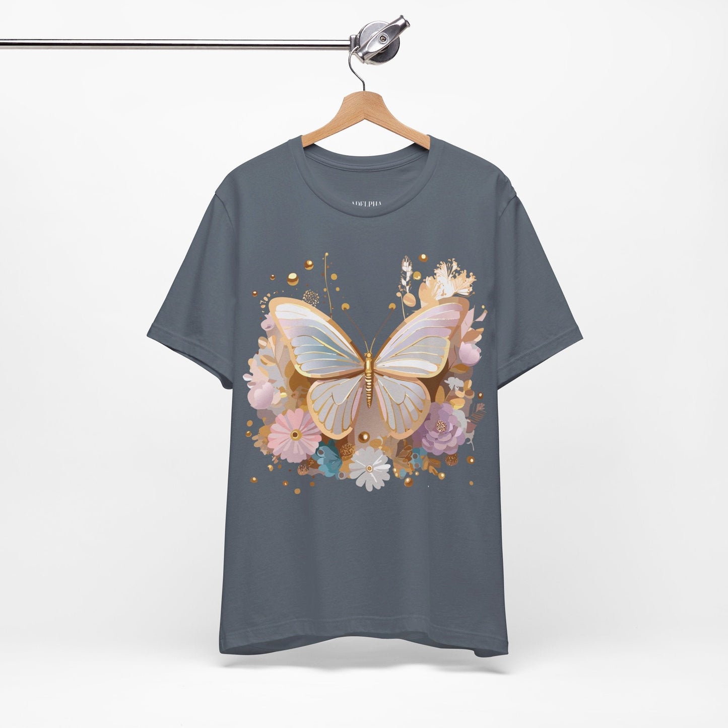 Unisex Graphic Tee With Adelpha Artwork Vintage Butterfly Inspired Art Design Tee