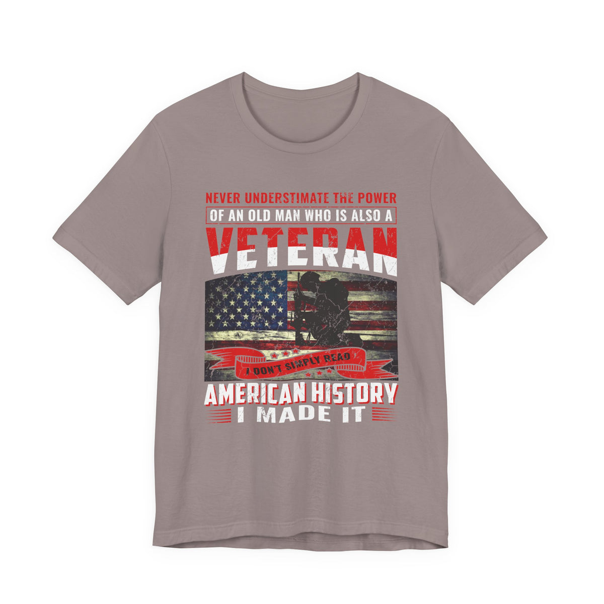 Veteran American flag T-Shirt I Made It Old Man Veteran Military Pride Unisex Cotton v32
