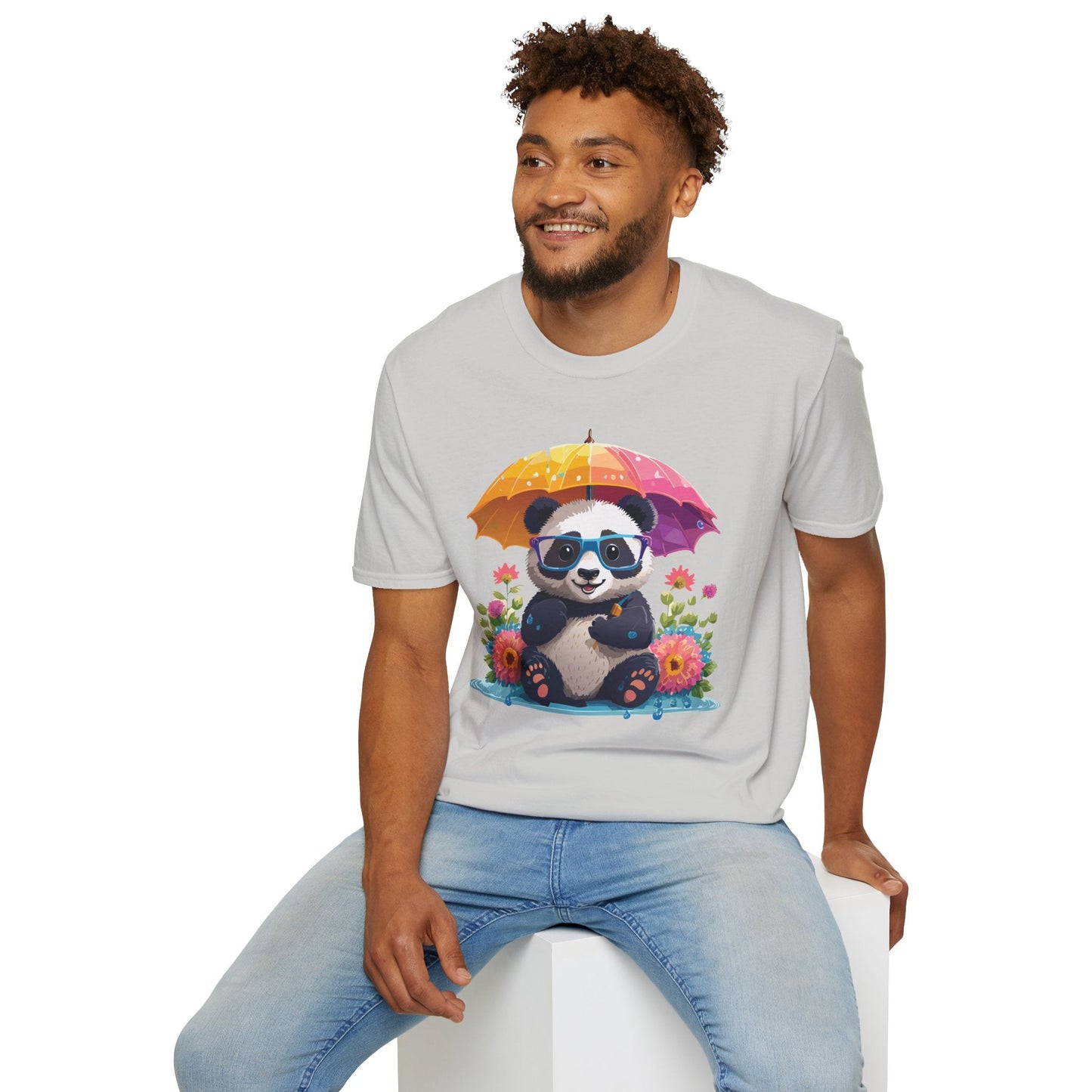 Unisex Panda Shirt Softstyle Tee 100 Percent Ring Spun Cotton Comfortable Animal Tee