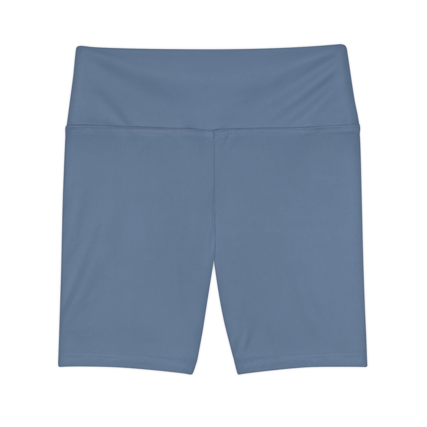 Ash Blue Women's Workout Shorts — Solid High-Waist Biker Shorts for Exercise & Everyday Wear