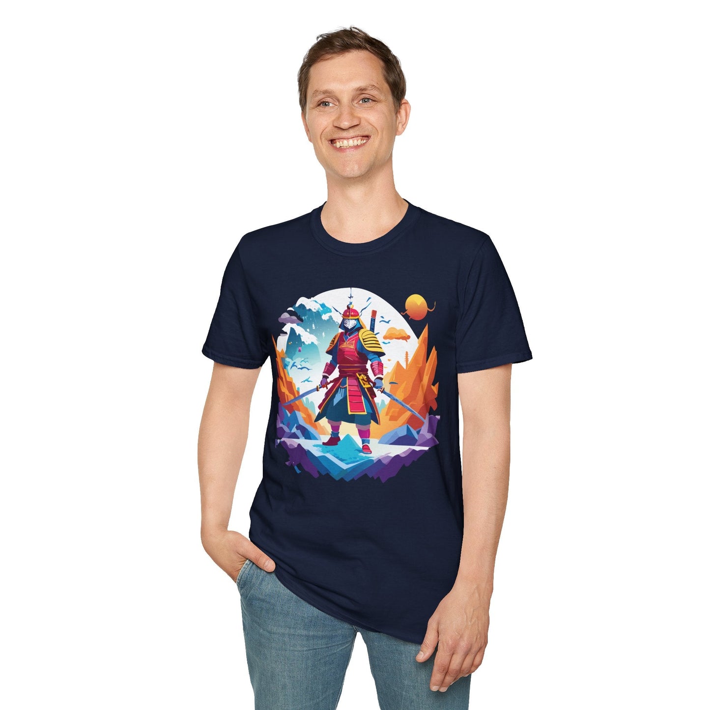 Samurai Shirt Unisex Short Sleeve T Shirt Gildan Softstyle 64000 100 Percent Ring Spun Cotton Tee