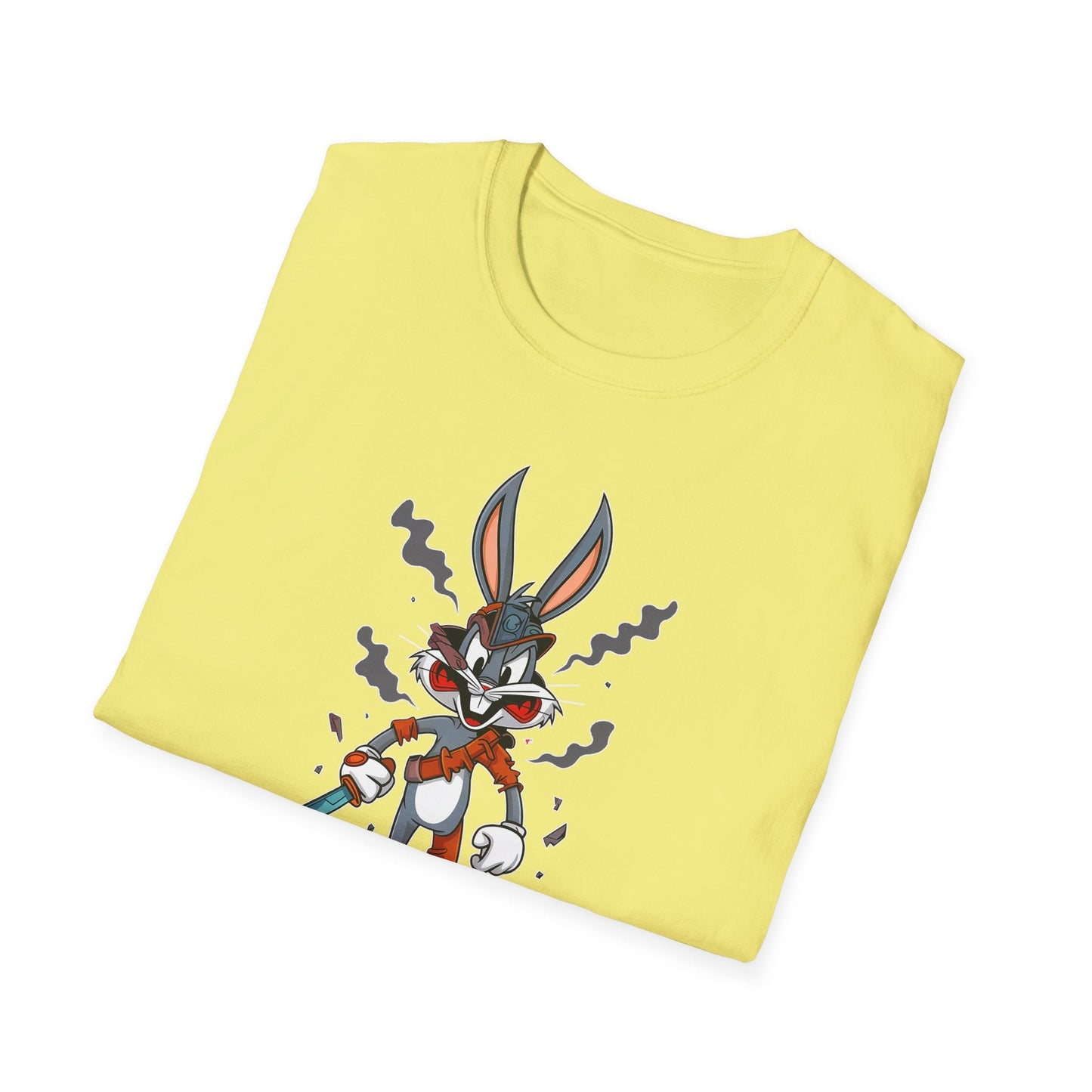 Bugs Bunny T Shirt 100 Percent Ring Spun Cotton Gildan Softstyle Unisex Cartoon Graphic Design