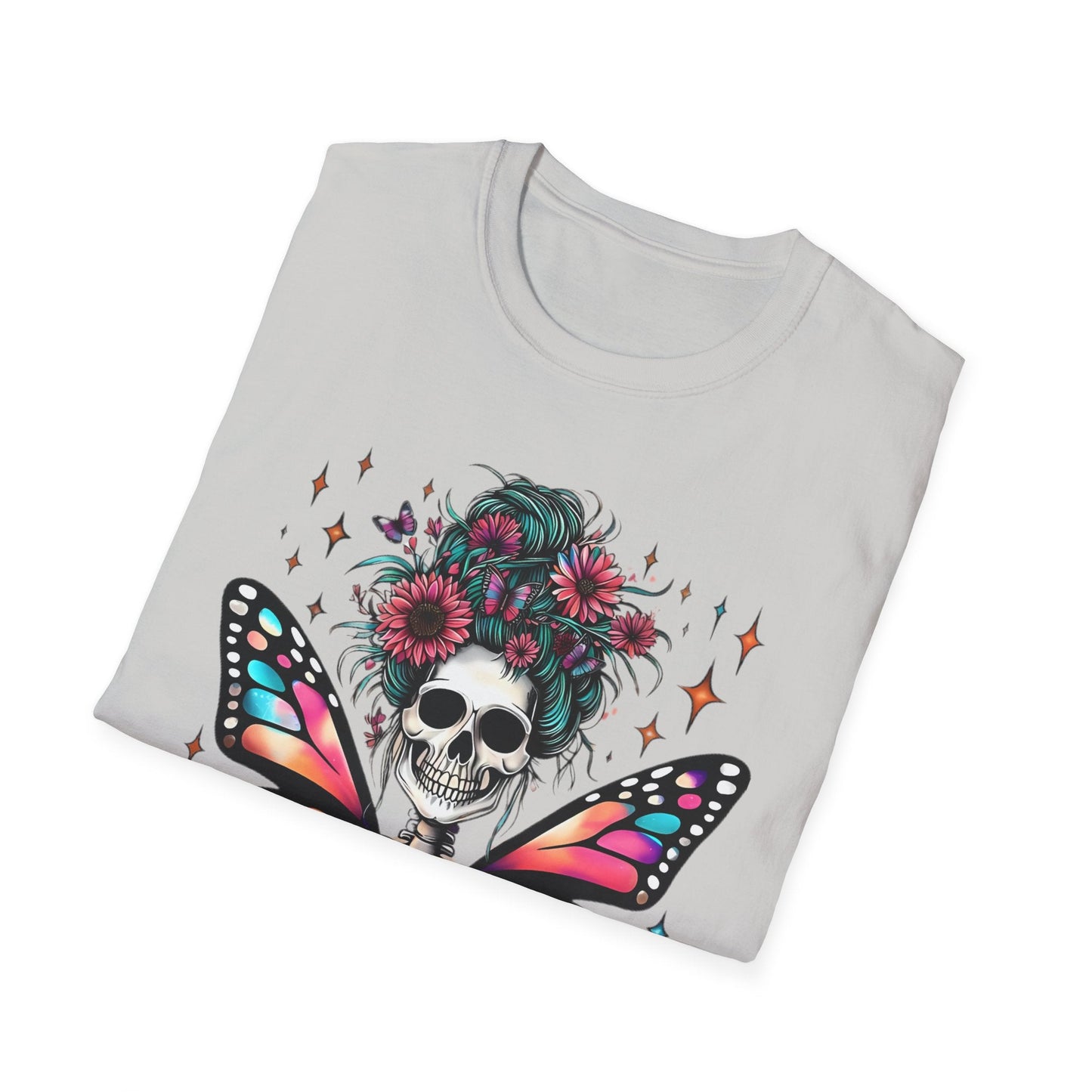 Unisex Skull Graphic Tee Shirt Short Sleeve Skeleton Gildan Softstyle 64000 100 Ring Spun Cotton