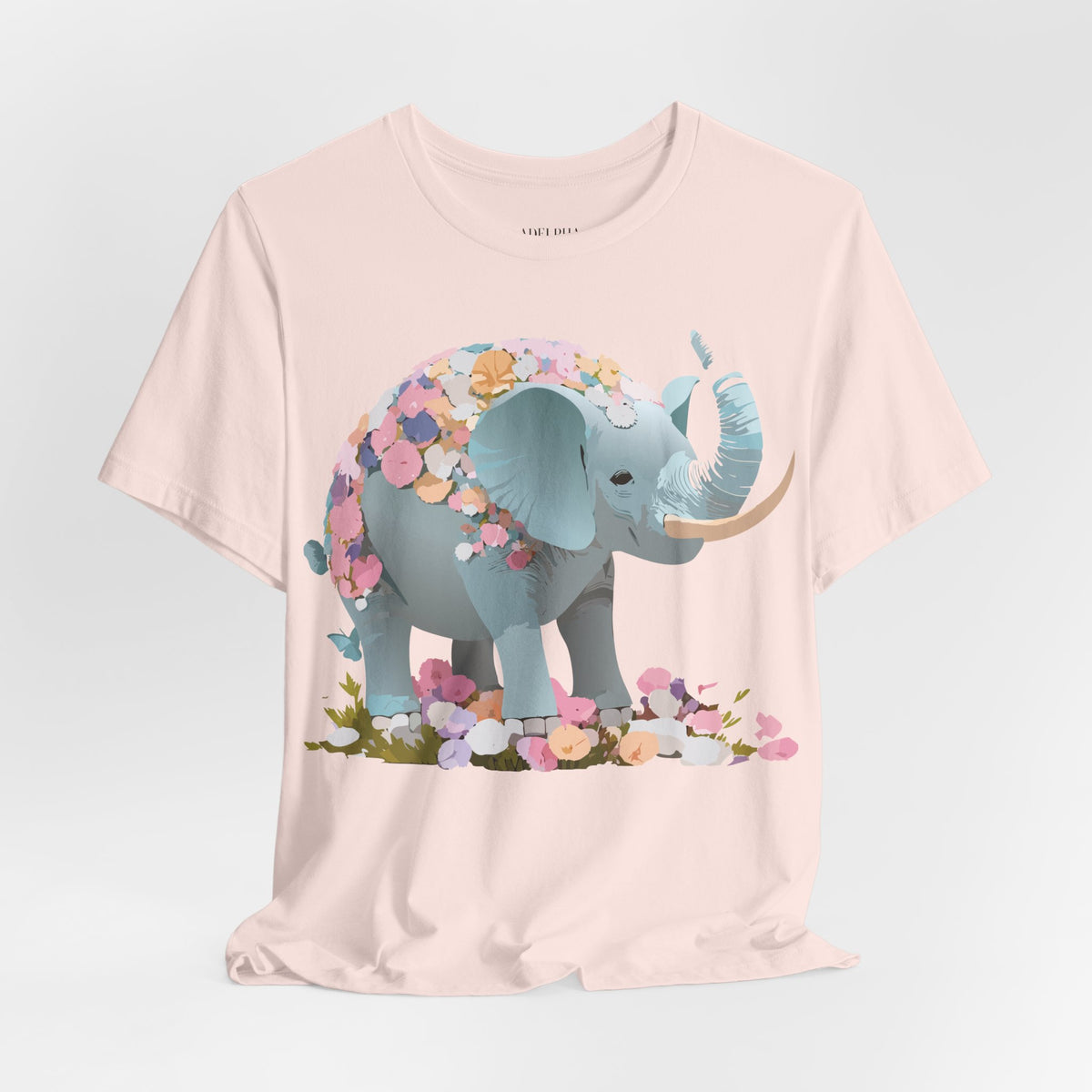 Elephant Graphic Unisex Cotton Bella+Canvas Tee with Art Animal Design e126