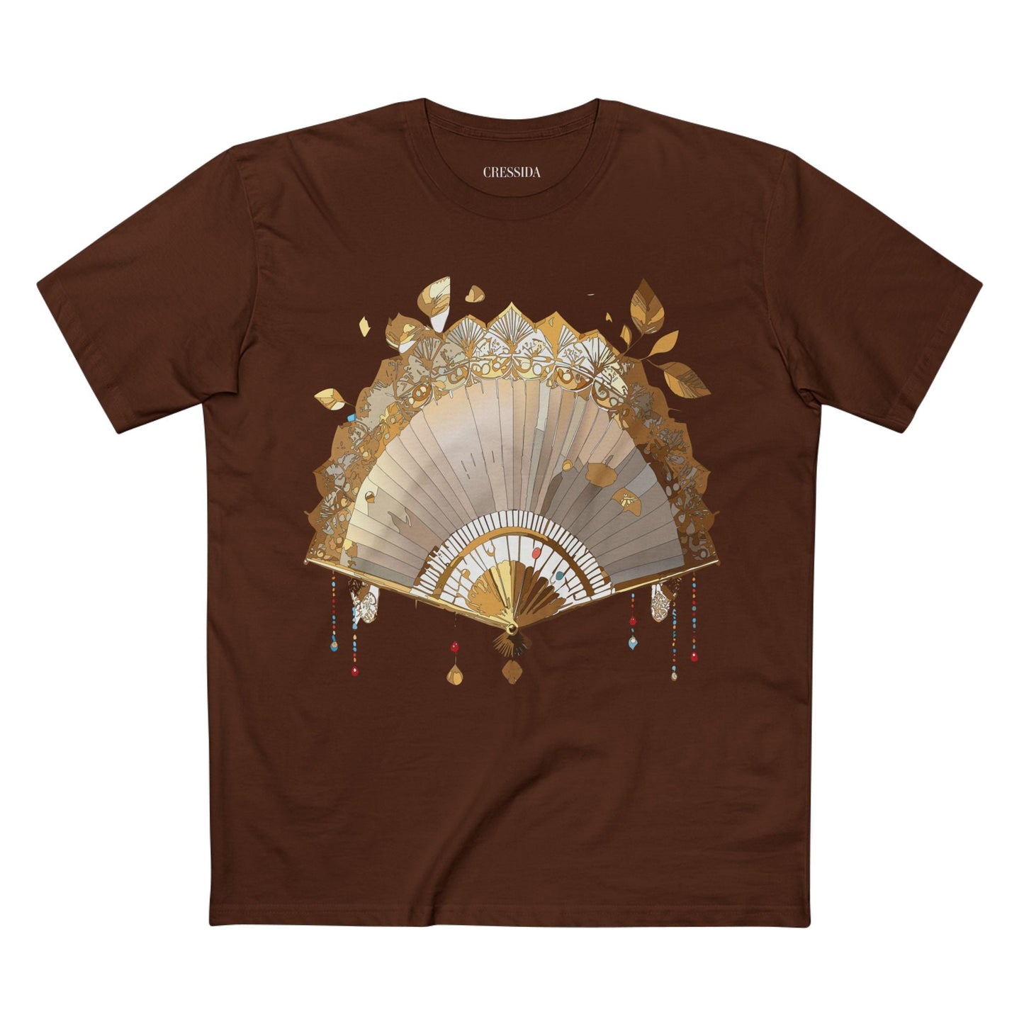 Antique Fan Graphic Design T-Shirt Unisex 100 Cotton Floral Carnival Artwork Tee 12