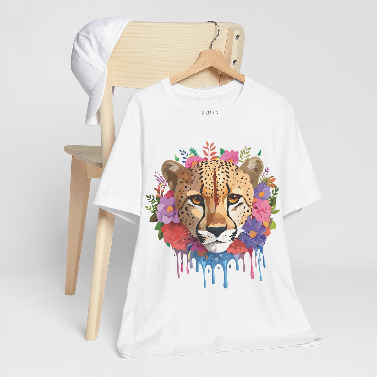 Cheetah Graphic Unisex Cotton Bella+Canvas Tee with Art Animal Design e12