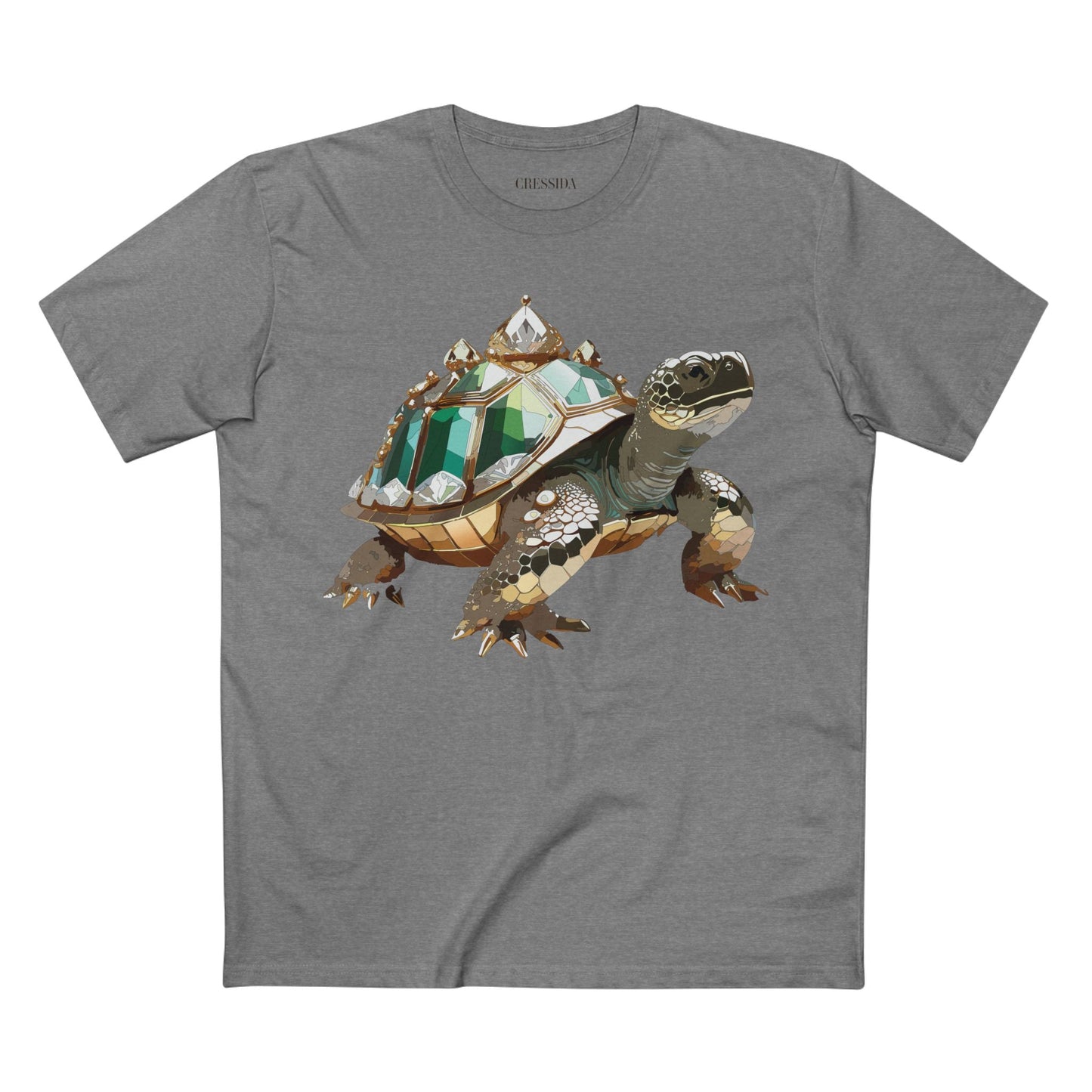 Turtle Graphic Unisex 100 Cotton Tee With Unique Animal Golden Medallion Art Design 32