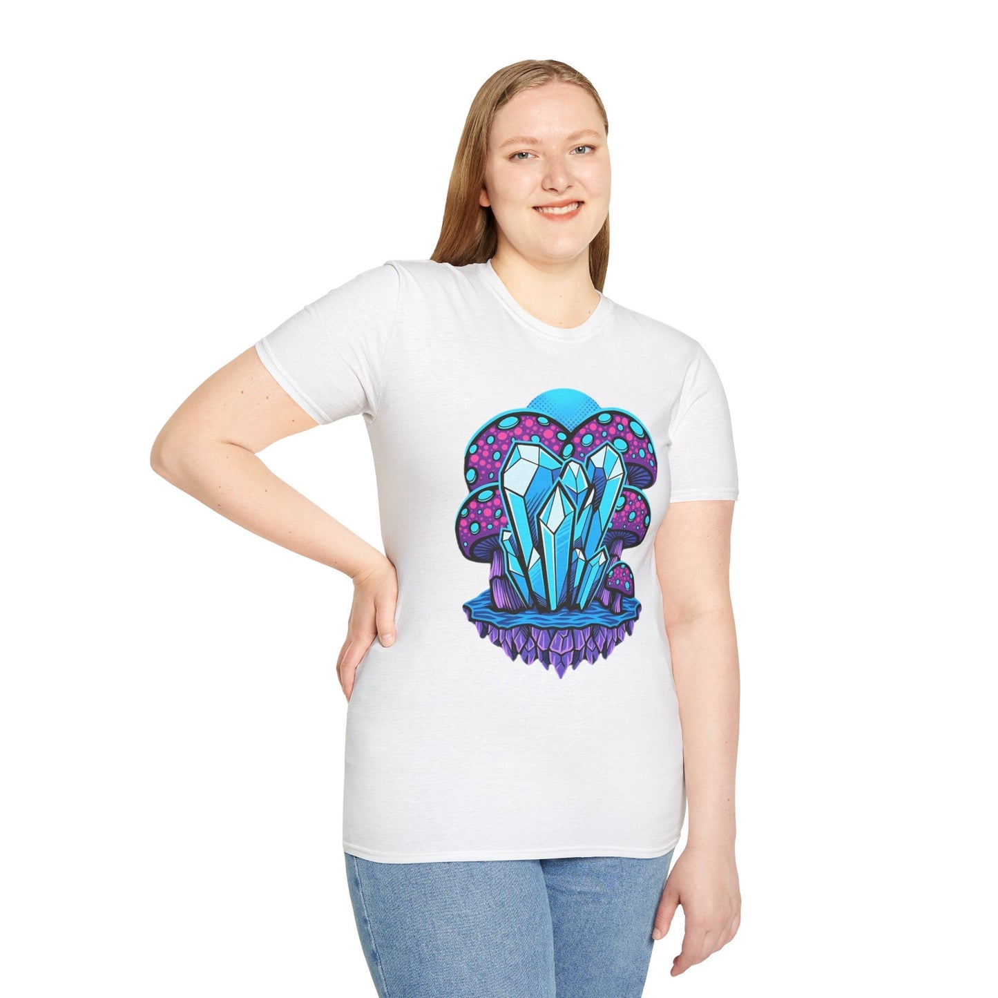 Mashroom Tee Shirt Softstyle Gildan 64000 100 Percent Ring Spun Cotton Breathable Funny Fungus