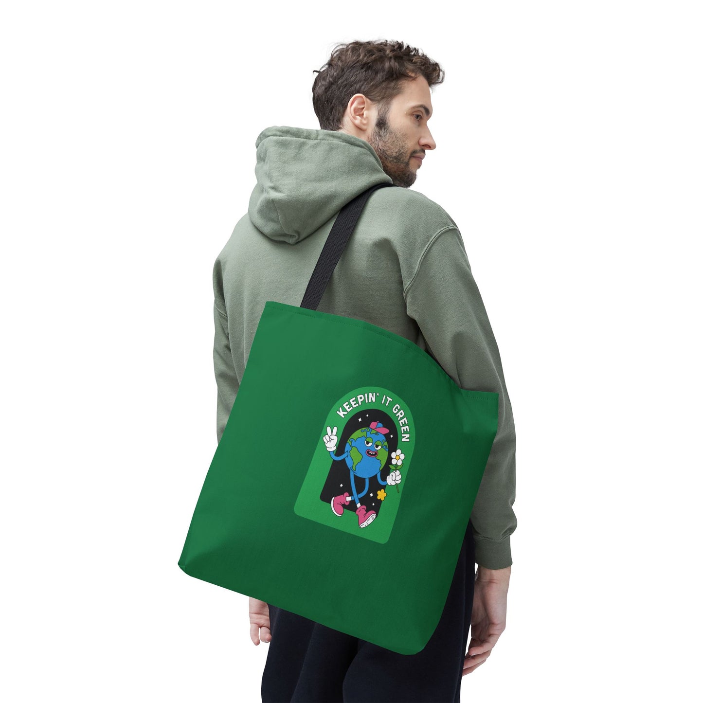 ECO GREEN COLOR CANVAS BAG HIGH-QUALITY 100% SPUN POLYESTER 3 SIZES BAG-E6