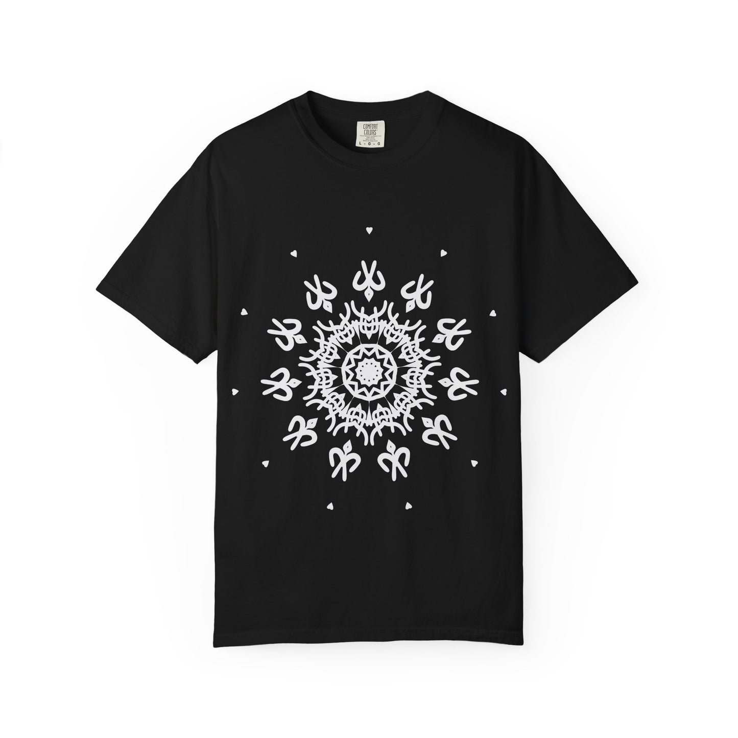 Unisex Garment Dyed Cotton T-Shirt with Mandala Graphic Design