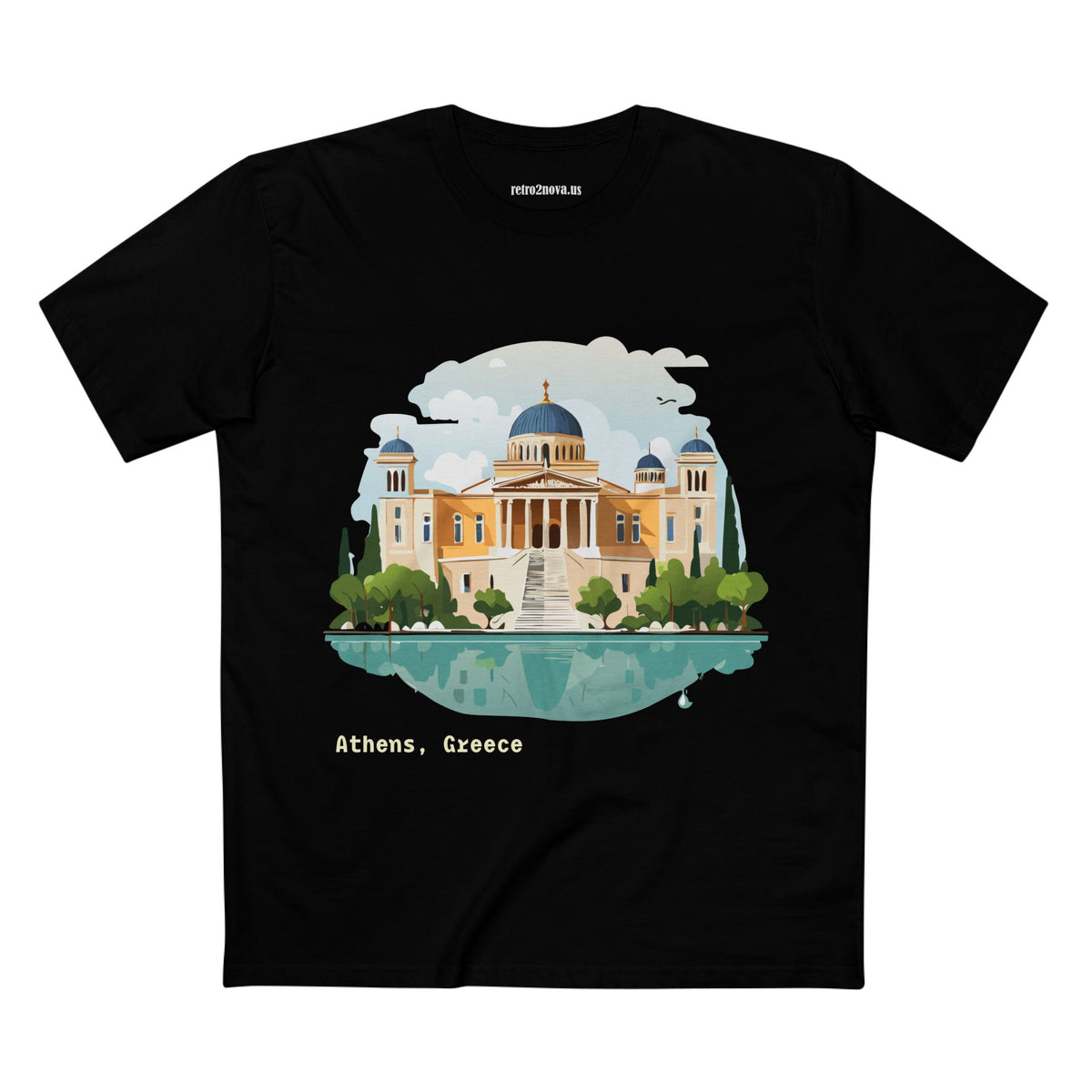 Athens Greece Illustration T-Shirt | Acropolis Temple Travel Tee