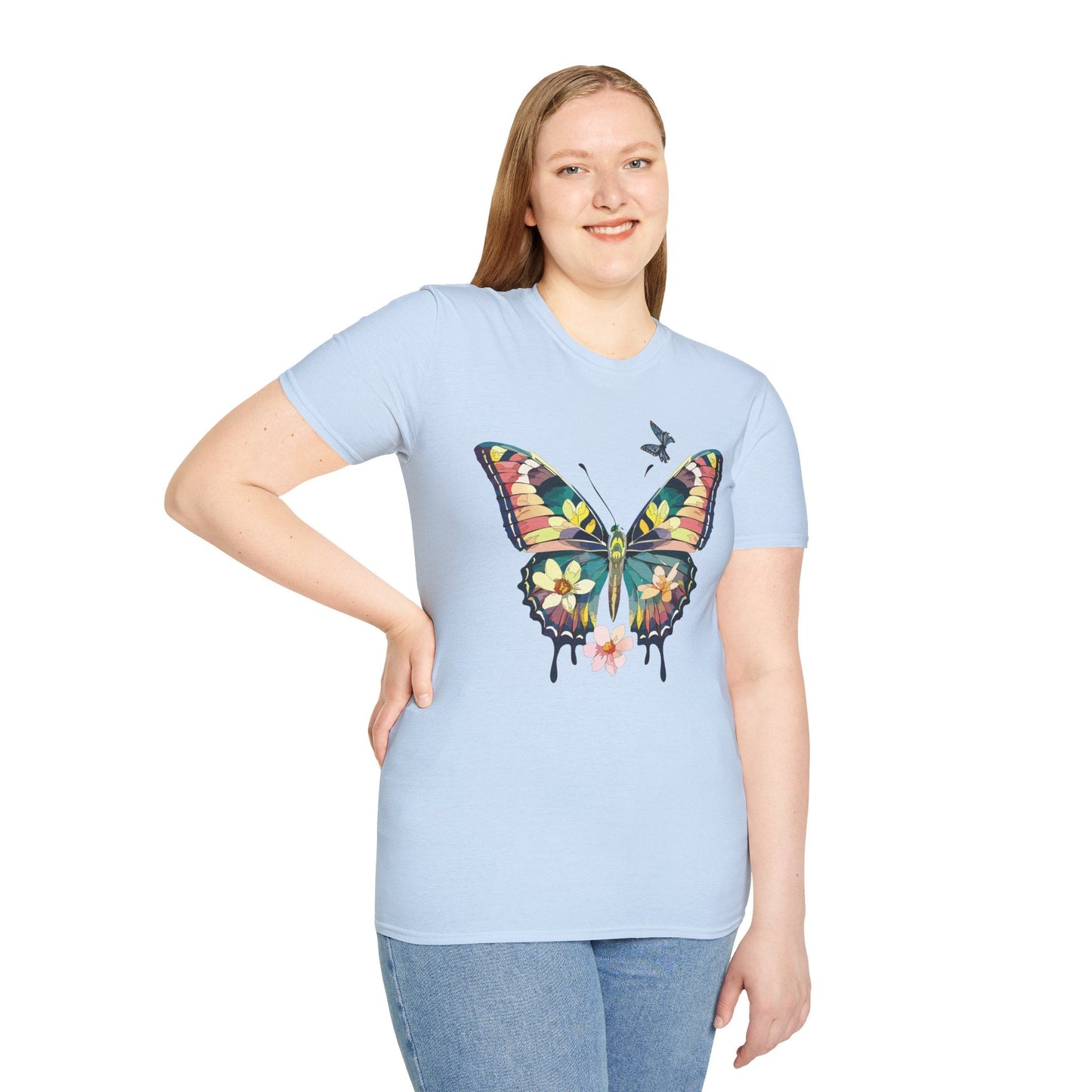 Butterfly T Shirt For Unisex Softstyle 64000 Short Sleeve Monarch Butterfly Tee Design