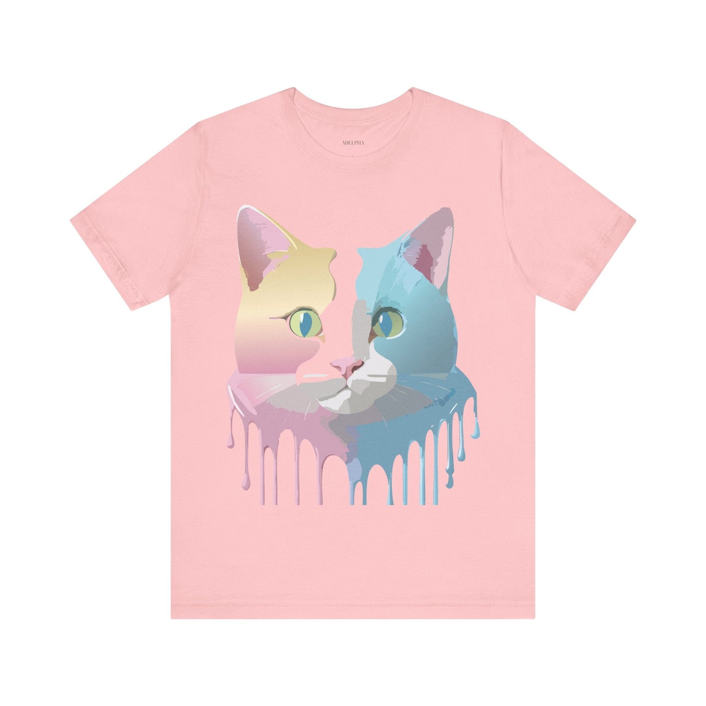 Cat Graphic Tee Unisex Short Sleeve Shirt Vintage Style Adelpha