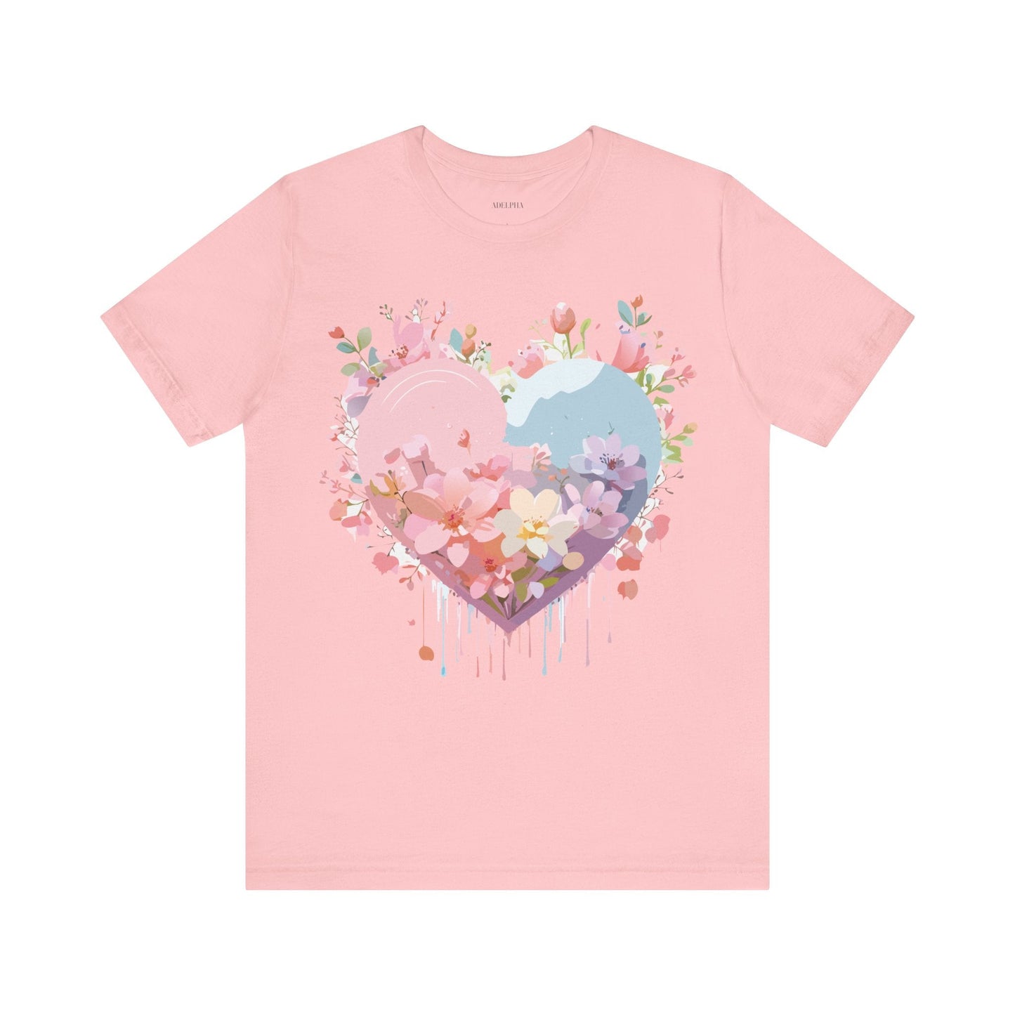 Valentine Day Graphic Unisex 100 Cotton Vintage Artwork with Love and Flower Design Tee 31