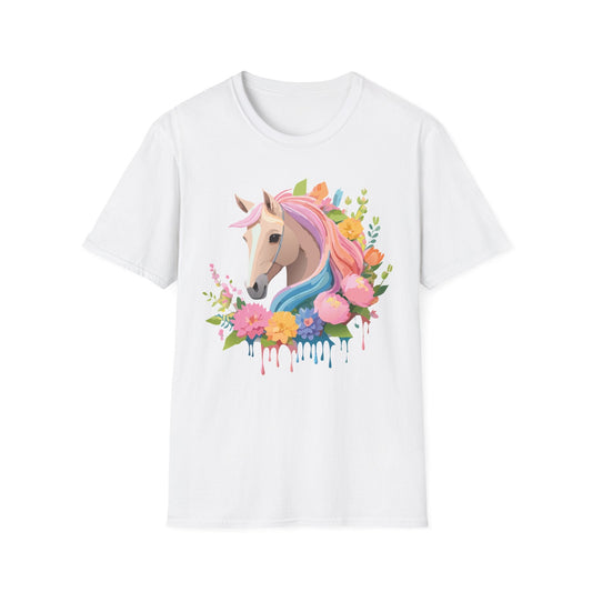 Unisex Horse Shirt Soft Cotton Tee With Animal Artwork Gildan Softstyle
