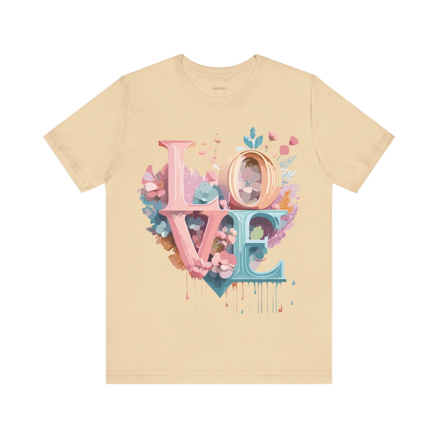 Valentine Day Graphic Unisex 100 Cotton Vintage Artwork with Love and Flower Design Tee 53