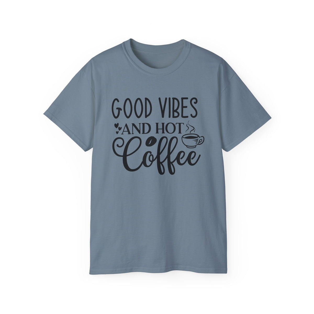 Good Vibes and Hot Coffee Tee | Coffee Lover Shirt, Morning Coffee Quote
