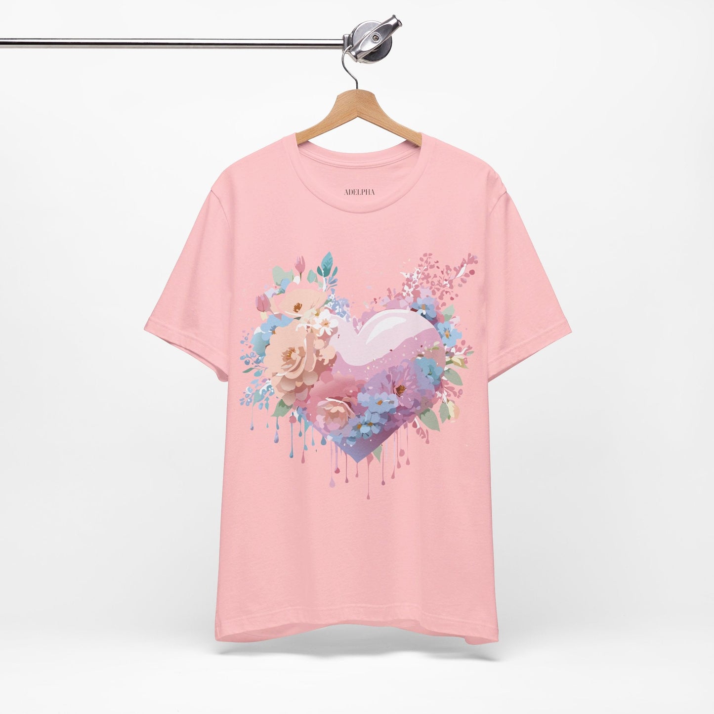 Valentine Day Graphic Unisex 100 Cotton Vintage Artwork with Love and Flower Design Tee 29