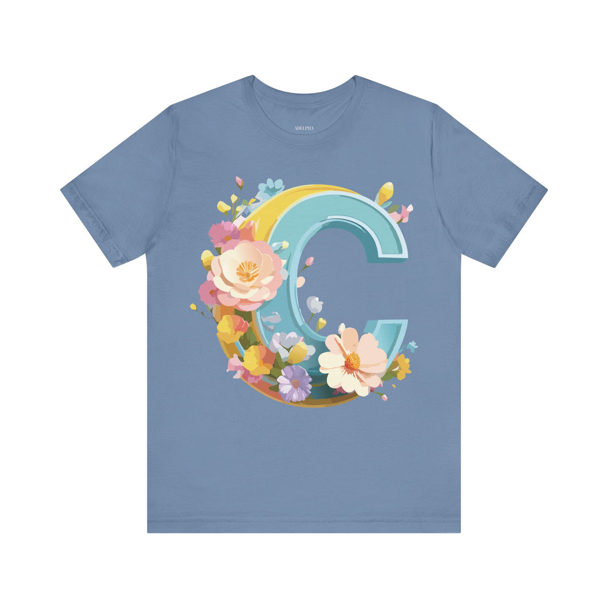 Letter C Graphic Unisex Cotton Bella+Canvas Tee with Art Letter Design