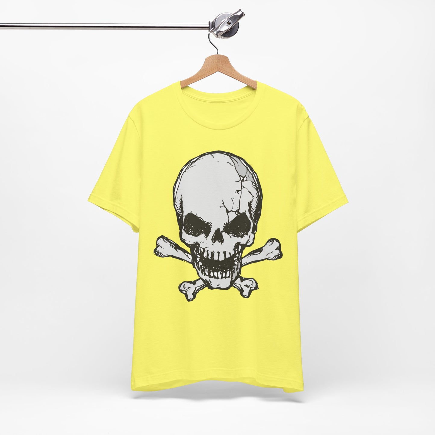 Grey Skull Graphic Design Tee, Skull Shirt, Vintage Tees, Art Design T-Shirt, Vintage Graphic Tee, Art Shirts with Skulls