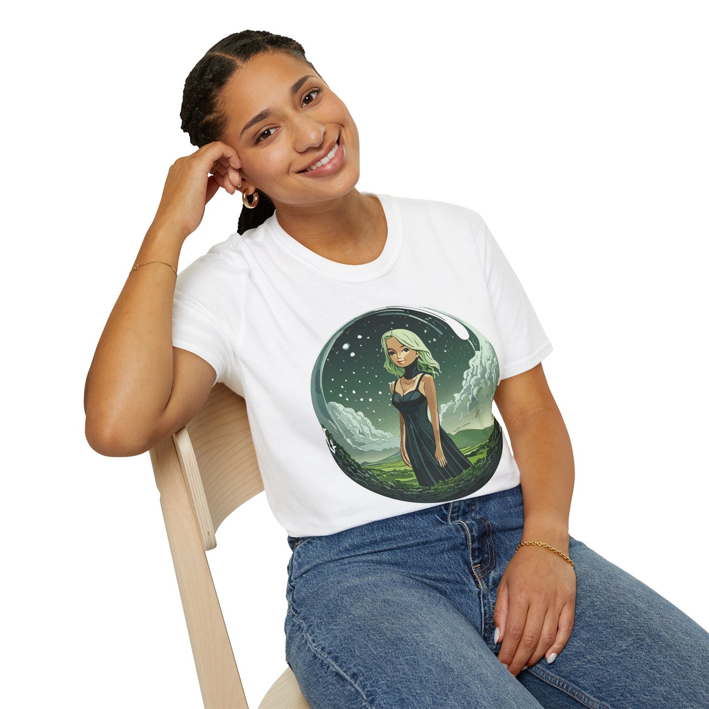 Womens Graphic T Shirt Art Design Tee Ladies Short Sleeve Softstyle 64000 Cotton Ring Spun