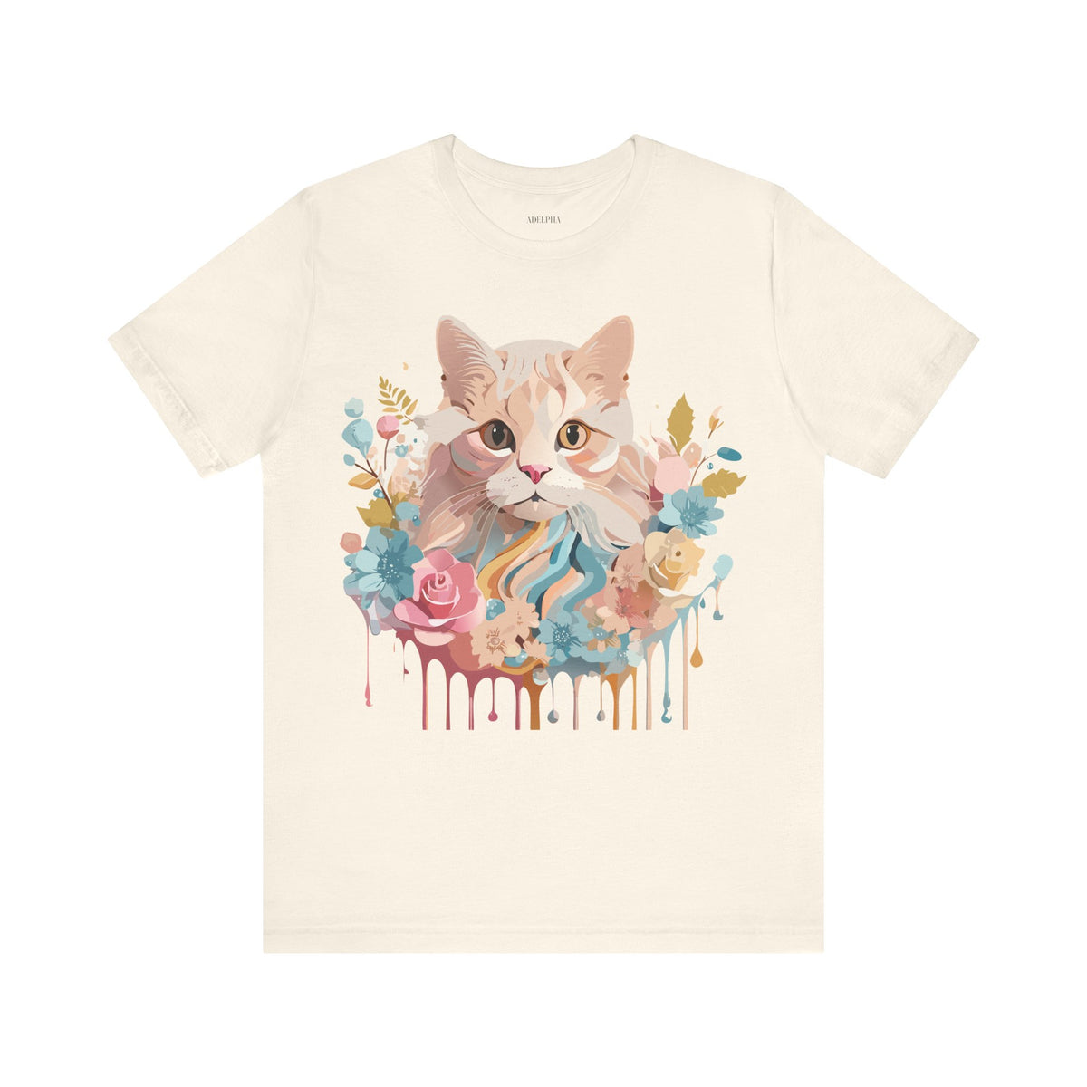Cat Graphic Unisex Cotton Bella+Canvas Tee with Art Animal Design e110