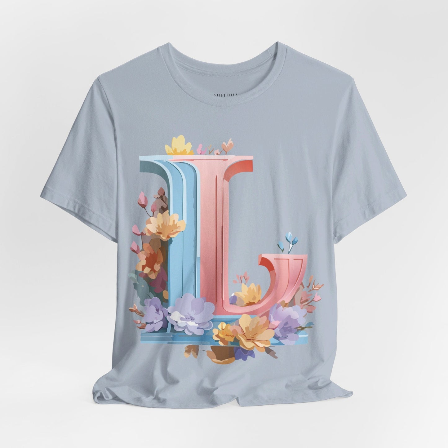Letter L Shirt Graphic Tee Unisex Short Sleeve Vintage Inspired Artwork Adelpha Premium