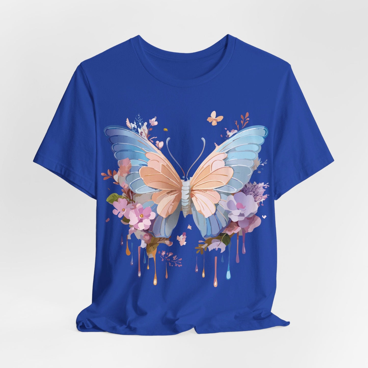 Butterfly Graphic Unisex 100 Cotton Lightweight Vintage Floral Design Jersey Tee 2