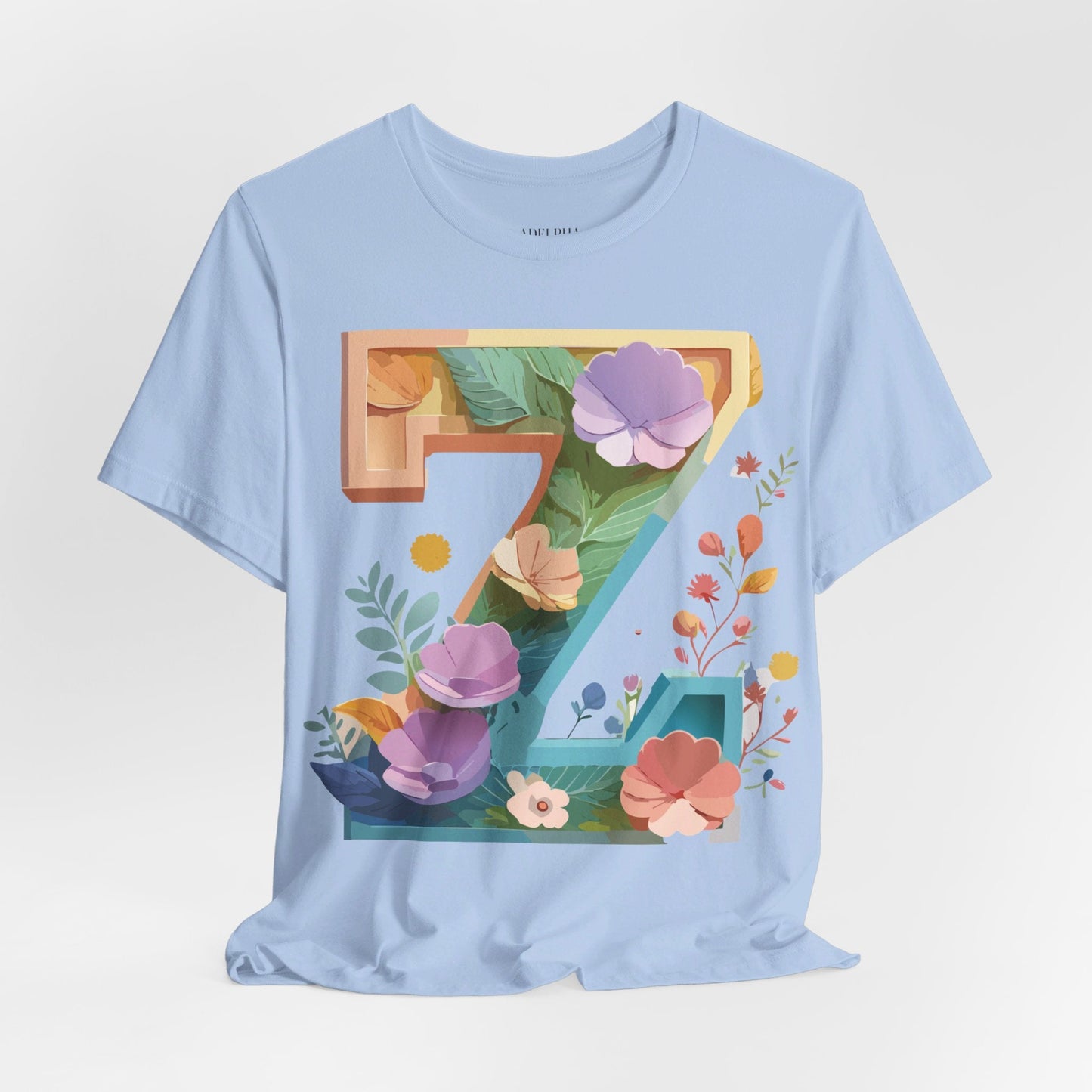 Unisex Letter Z Graphic Tee  Vintage Inspired Art Short Sleeve