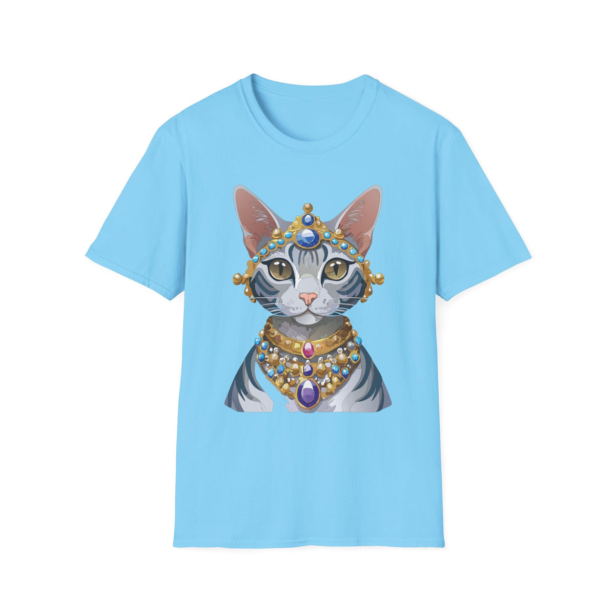 Regal Jewel-Studded Cat Tee | Cat T-Shirt