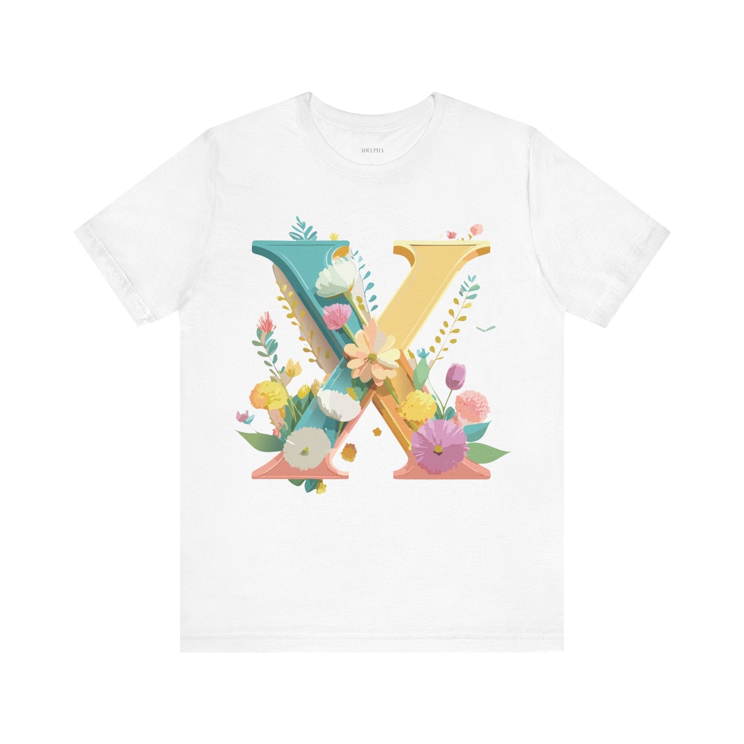 Letter X Shirt Unisex Graphic Tee Premium Vintage Inspired Adelpha Artwork Short Sleeve