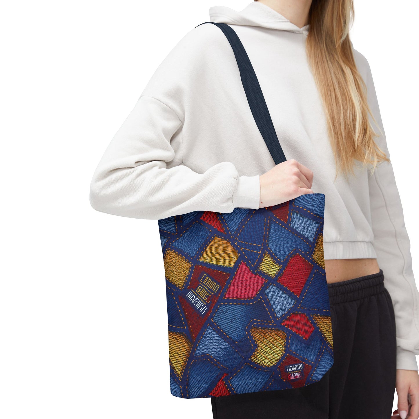 Denim Fabric Imitation Print Unisex Canvas Bag Poly Spun 3 Sizes Tote Bag 140