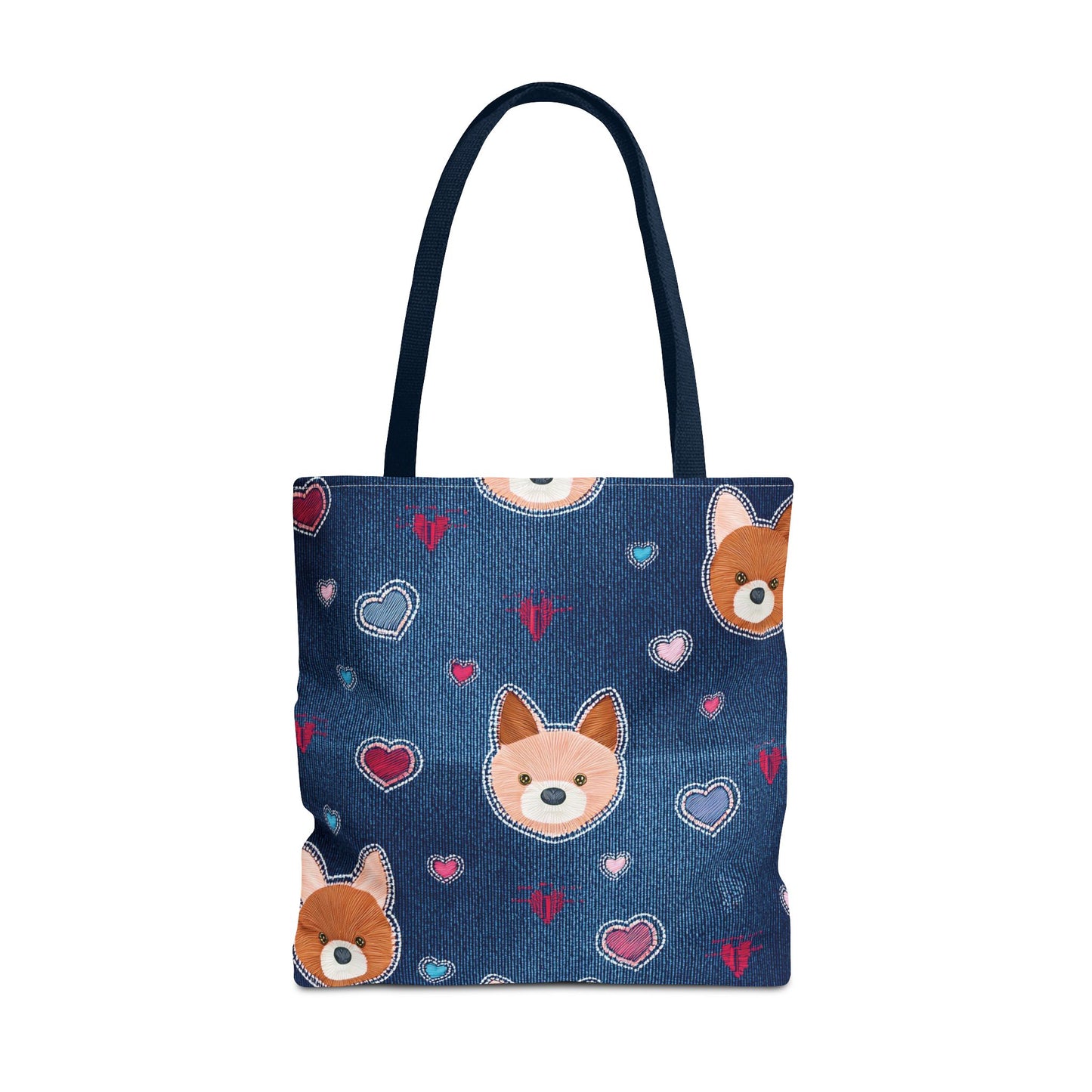 Love Day Graphic Design Denim Fabric Imitation Print Unisex Canvas Bag POLY 3 Sizes Tote Bag 201-5