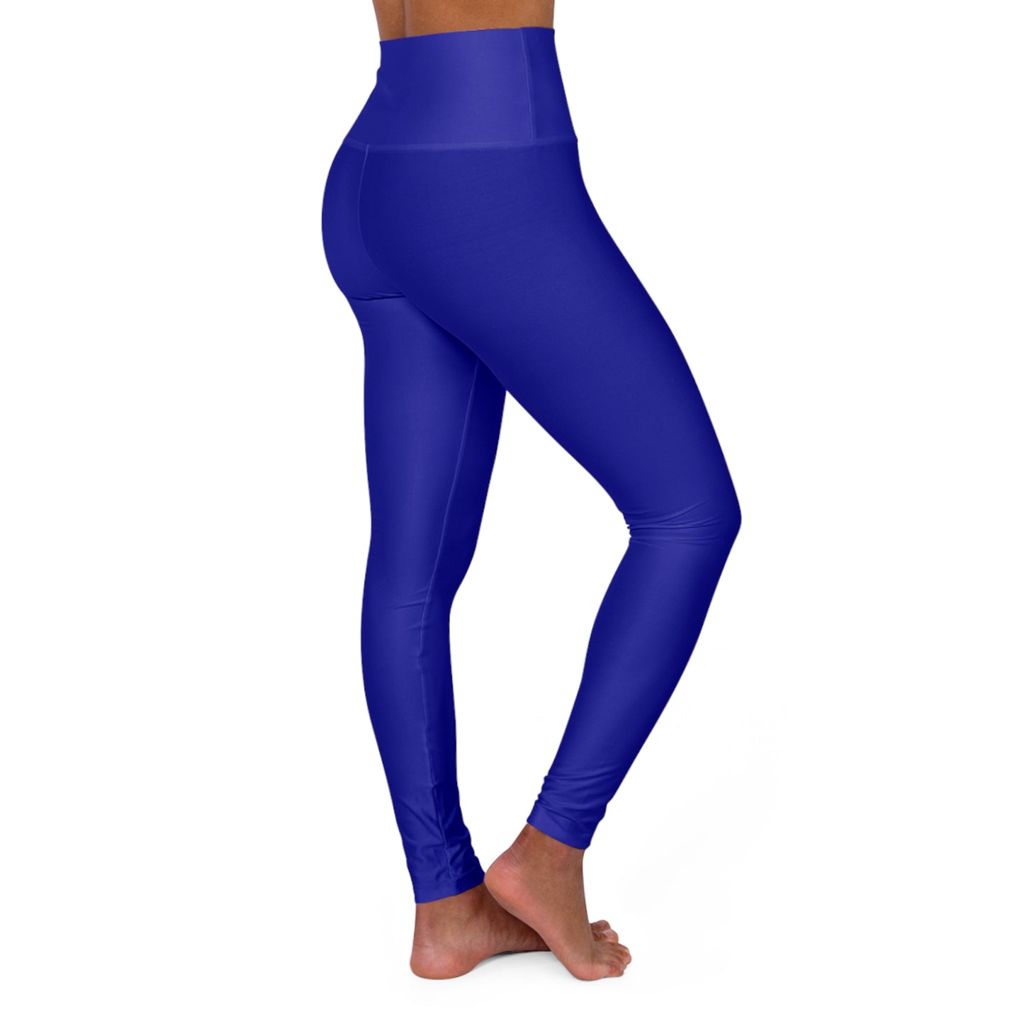 High-Waisted Electric Navy Yoga Leggings Women's Seamless Poly-Span Stretchy Solid Royal Blue Activewear Pants
