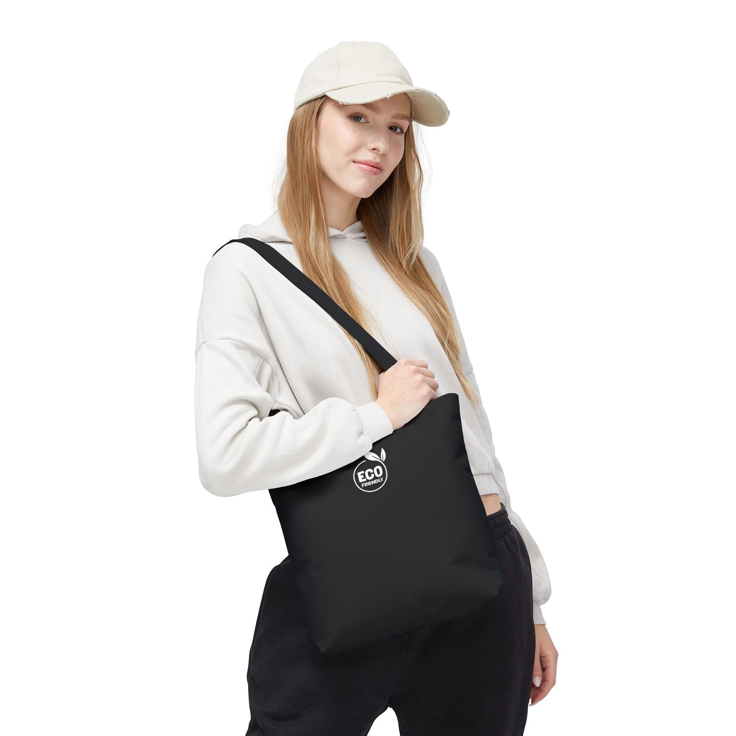 ECO BLACK COLOR CANVAS BAG HIGH-QUALITY 100% SPUN POLYESTER 3 SIZES BAG-E2