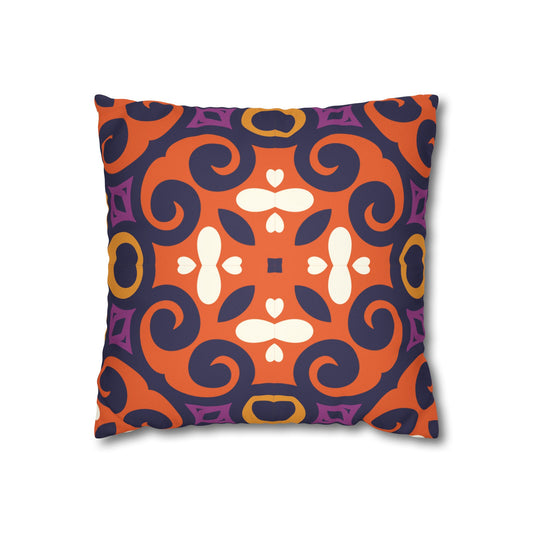 Funda de almohada de gamuza sintética con adorno