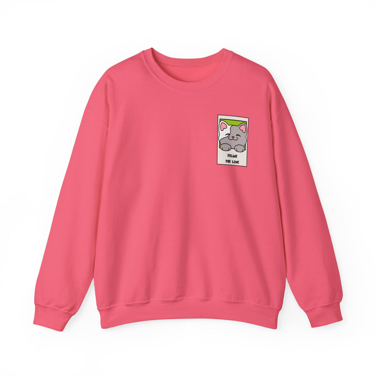 Pocket Cat Graphic Valentine's Day Sweatshirt Unisex 50/50 Cotton-Poly Sweatshirt w74
