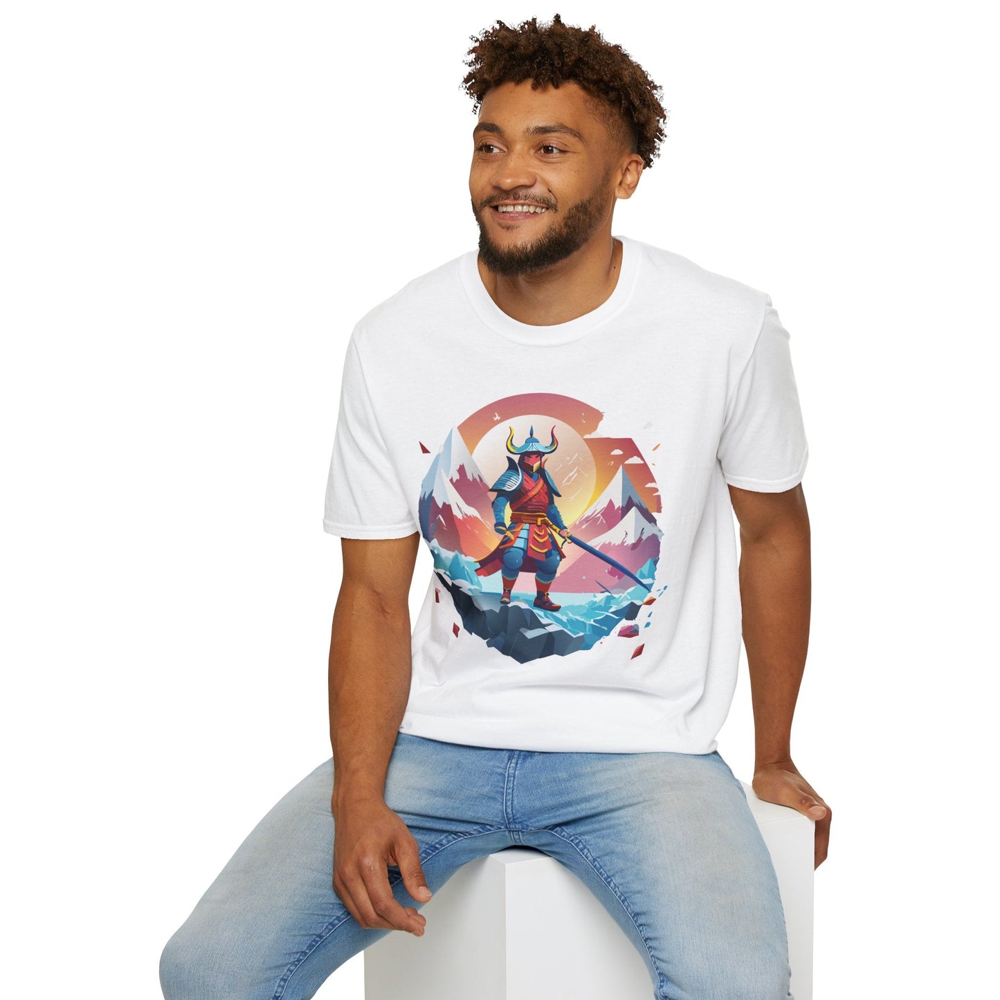Samurai Style T Shirt Unisex Softstyle 64000 100 Percent Ring Spun Cotton Comfortable Tee