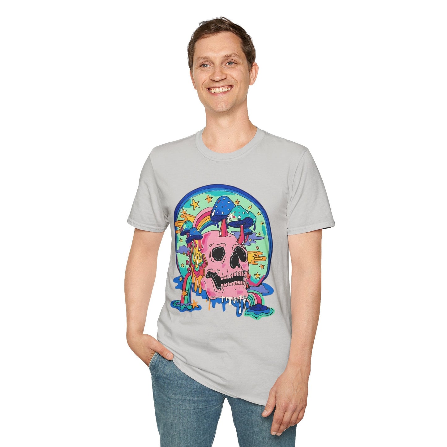 Skull Graphic Tee Unisex Gildan Softstyle 64000 100 Cotton Short Sleeve Shirt Art Design