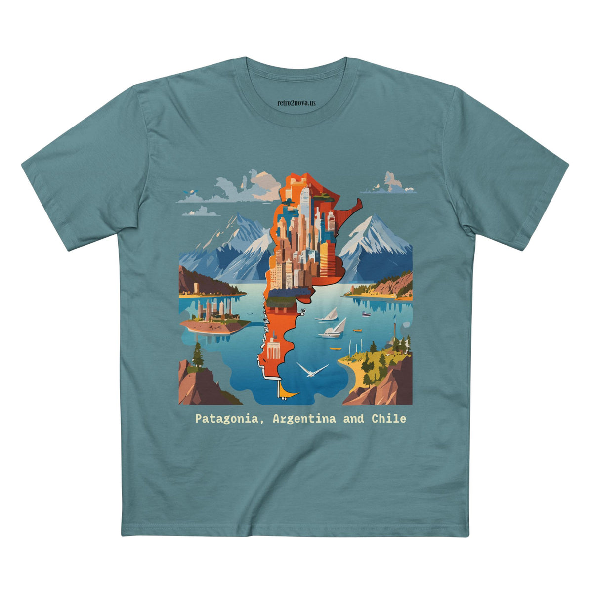Patagonia Argentina and Chile map T-Shirt | Patagonia map tee