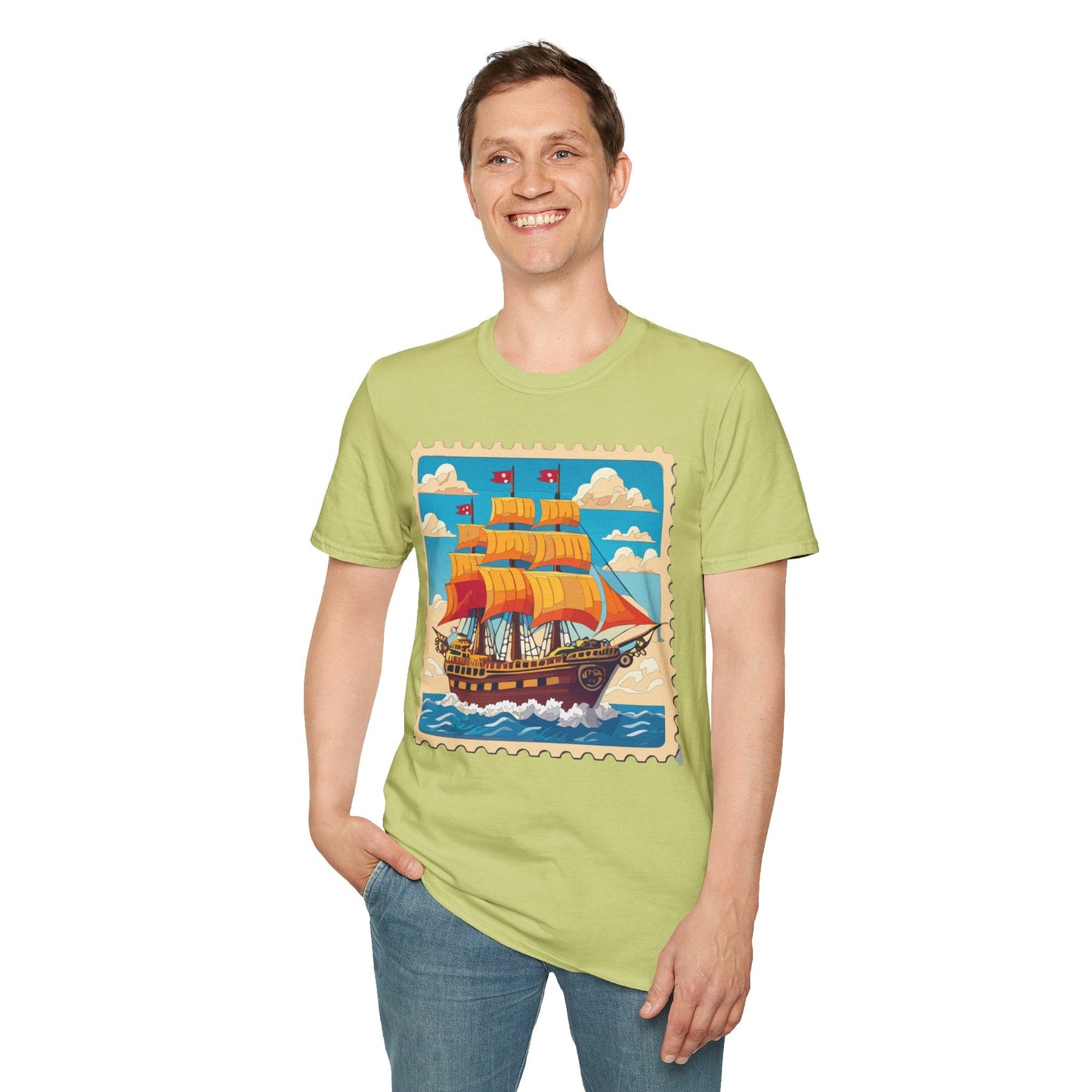 Unisex Softstyle Frigate Ship T Shirt 100 Percent Ring Spun Cotton Gildan 64000 Tee