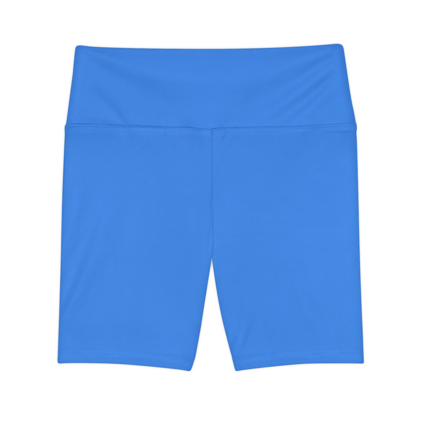 Blue Energy Women's Workout Shorts — Solid High-Waist Biker Shorts for Exercise & Everyday Wear