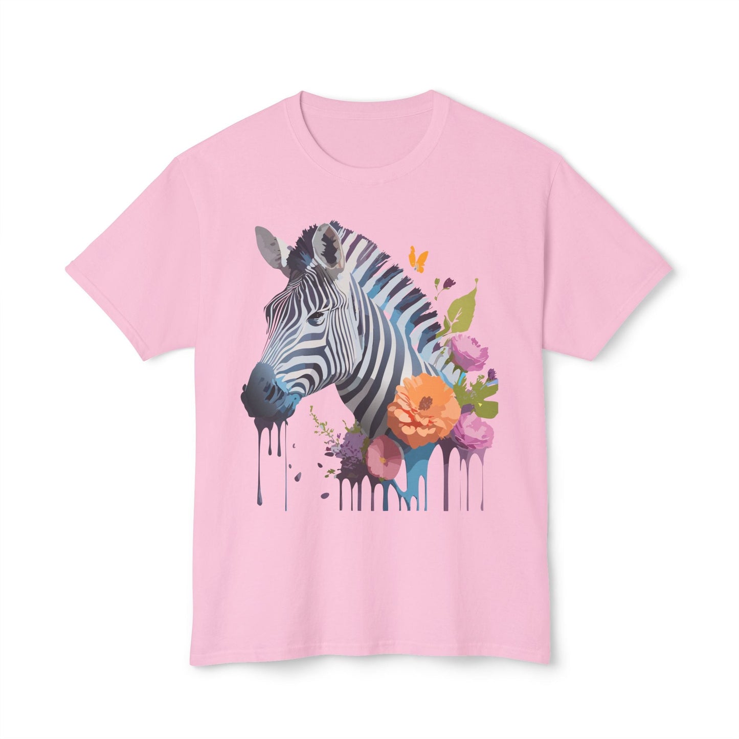 Unisex Zebra Art T Shirt With Full Color Print HD Cotton Tee Made In USA For Everyday Style