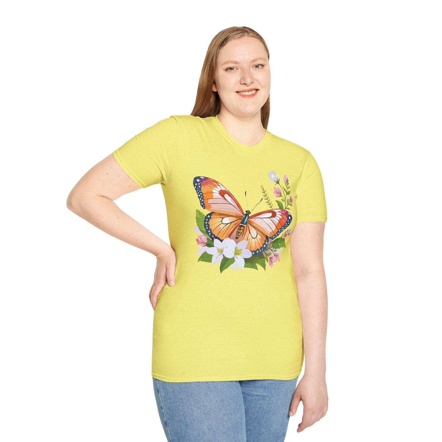 Butterfly Shirt Unisex T Shirt Gildan 64000 Softstyle 100 Percent Ring Spun Cotton