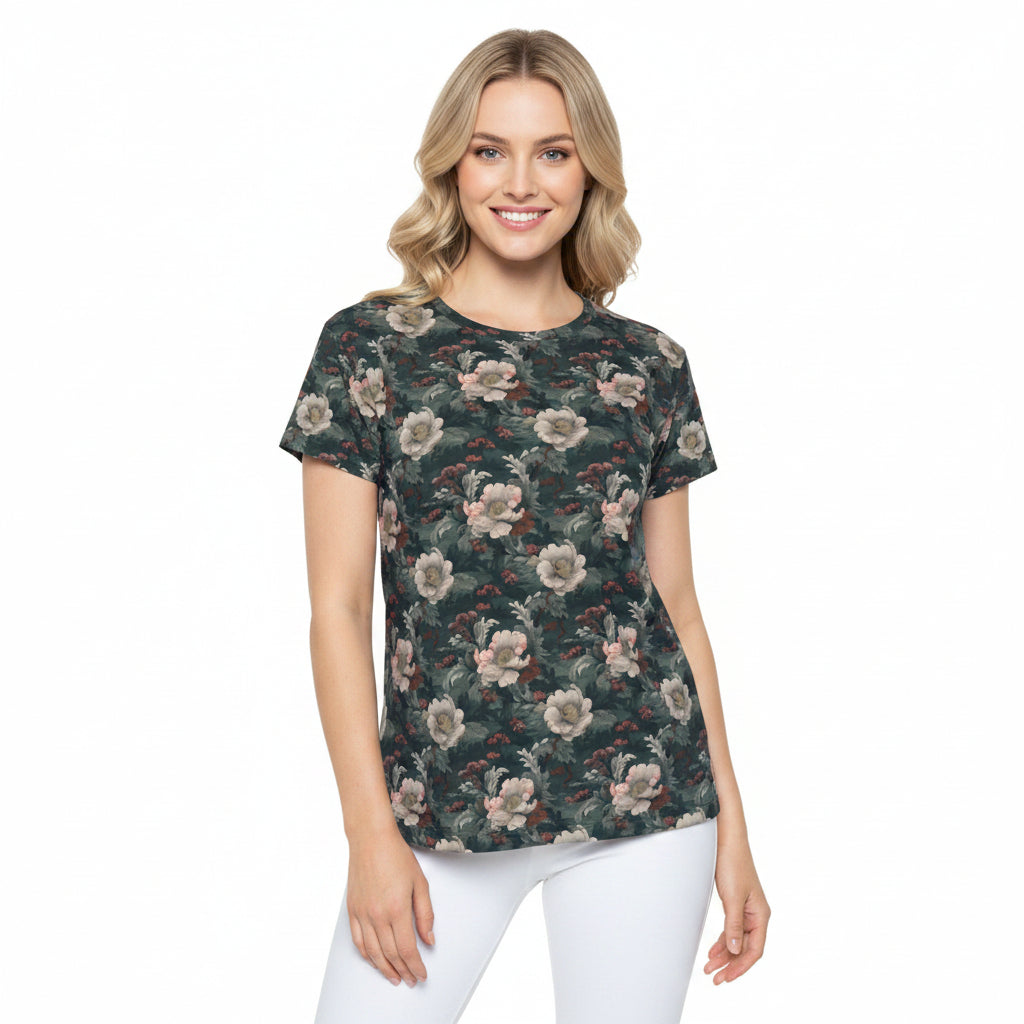 Women Poly Shirt with Floral Print F286
