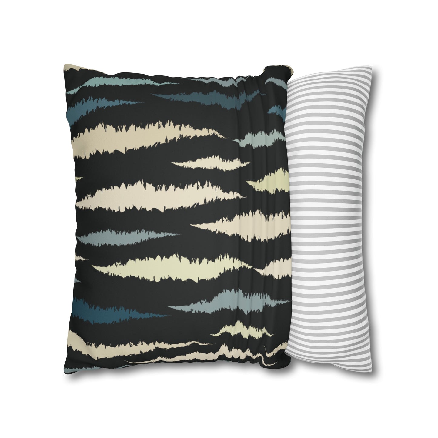 Faux Suede Pillowcase with Abstract print