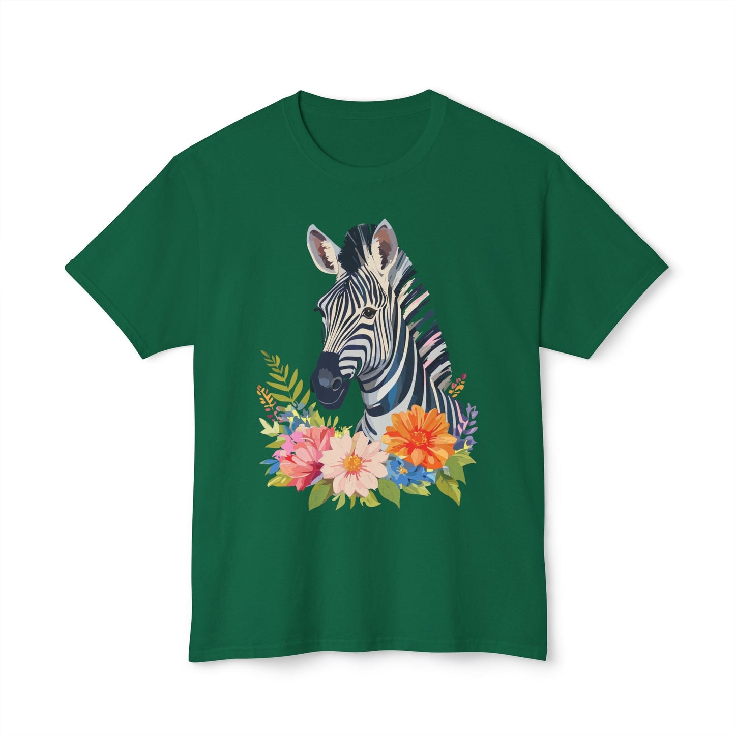 Unisex Zebra Art T Shirt With Full Color Print 100 Percent Cotton Jersey Tee Premium