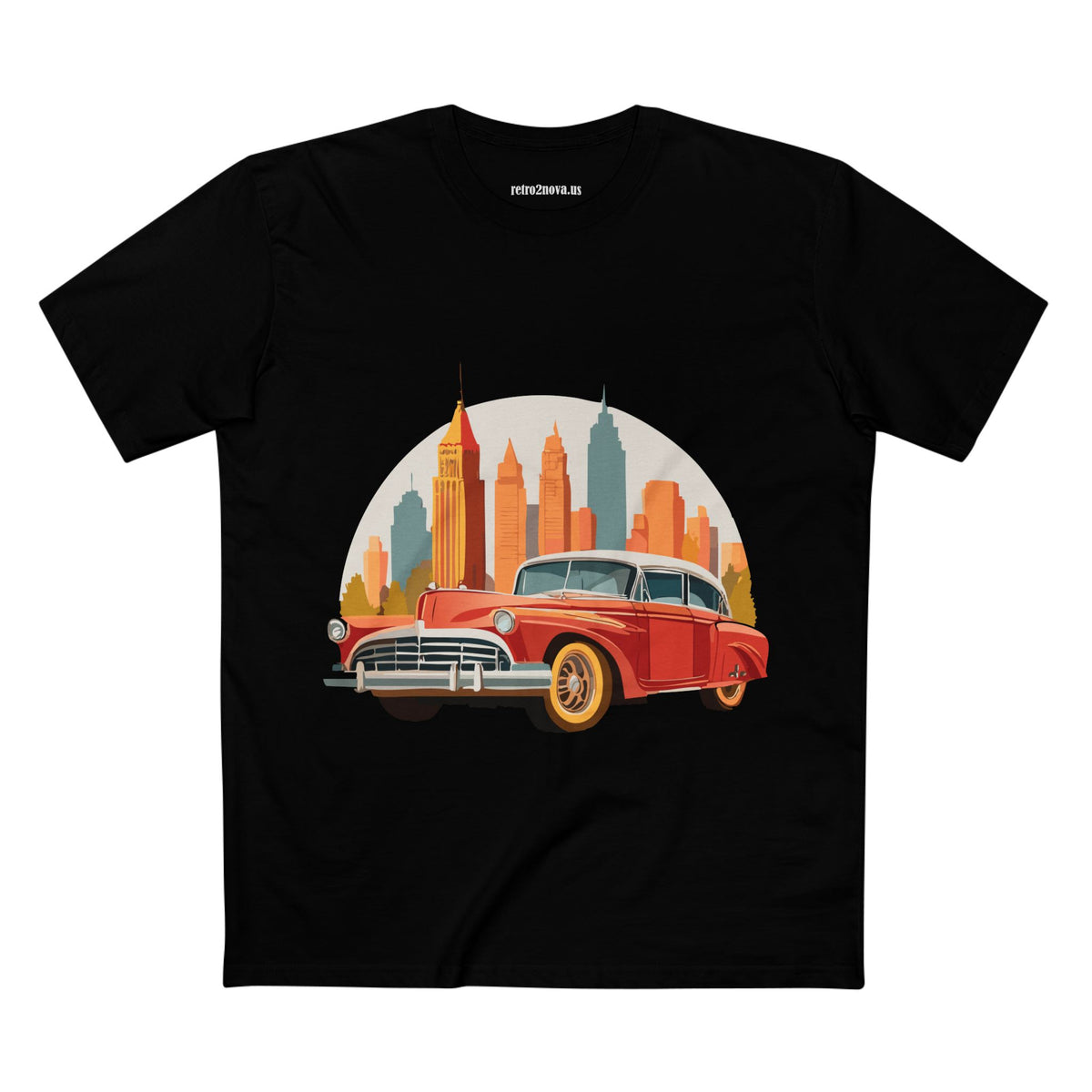 Retro Car Vintage Graphic Tee Staple Unisex 100 Cotton Tee Shirt - RC-2