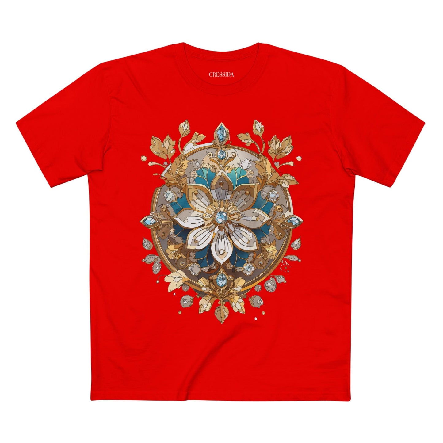 Floral Graphic T-Shirt Unisex 100 Cotton Art Design with Antique Flowers Tee 11